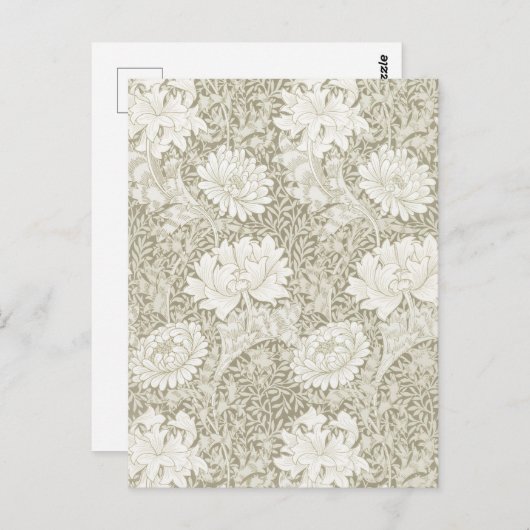 Carte Postale Chrysanthemum Ivory, William Morris (Devant / Derrière)