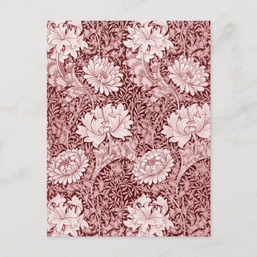 Carte Postale Chrysanthemum Maroon, William Morris (Devant)
