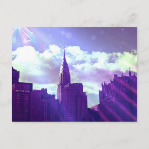 Carte Postale Chrysler Building - Purple - New York Fairy Tale