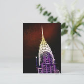Carte Postale Chrysler Building - violet et rouge - NYC (Debout devant)