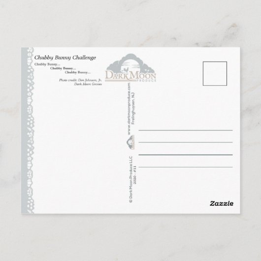 Carte Postale Chubby Bunny Challenge - (Dos)