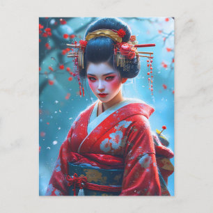 Carte Postale Chuchotements d'une Maiko cramoisie