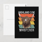 Carte Postale Chuchoteur de vaches des Highlands (Devant / Derrière)