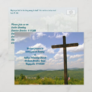 Carte Postale Church Mailer Service de Pâques Invitation