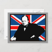 Carte Postale Churchill et Union Jack (Devant / Derrière)