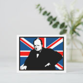 Carte Postale Churchill et Union Jack (Debout devant)