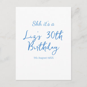 Carte Postale chut c'est une date de 30e anniversaire nom simple