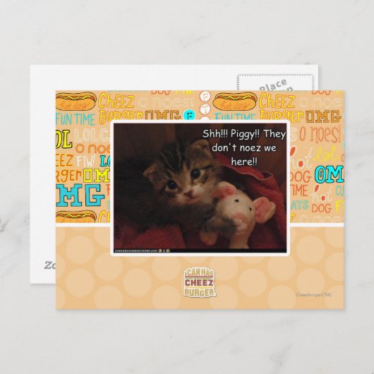 Carte Postale Chut ! ! ! Piggy ! ! (Devant / Derrière)