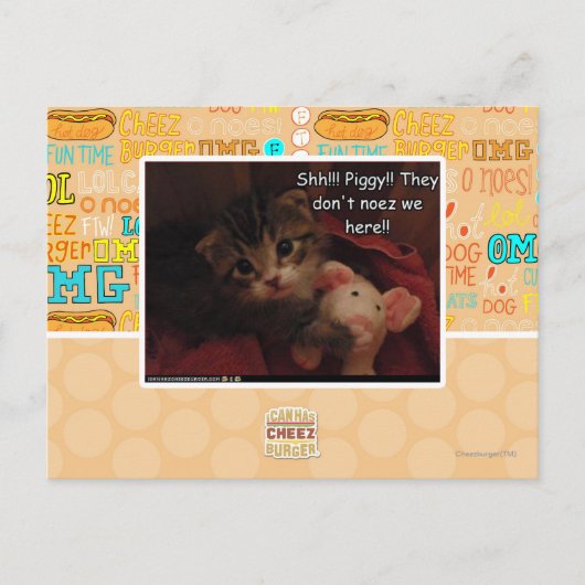 Carte Postale Chut ! ! ! Piggy ! ! (Devant)