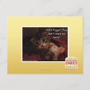 Carte Postale Chut ! ! ! Piggy ! !