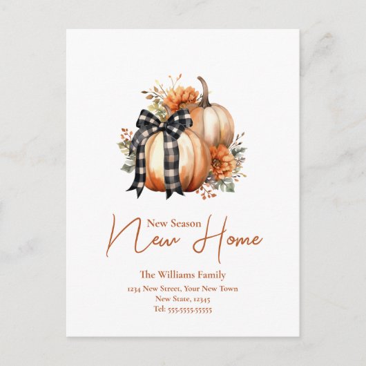 Carte Postale Chute Changement d'adresse Nouvelle saison Nouveau (Devant)