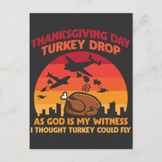 Carte Postale Chute de dinde Jour de Thanksgiving Dieu est mon t (Devant)