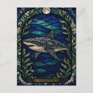 Carte Postale Chute de récif de requin Illumina vitrail
