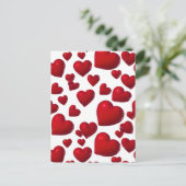 Carte Postale Chute des Coeurs rouges Valentine (Debout devant)