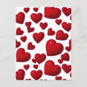 Carte Postale Chute des Coeurs rouges Valentine (Devant)
