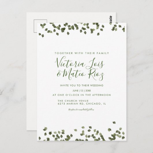 Carte Postale Chute Feuille Automne Automne Russe Mariage (Devant / Derrière)