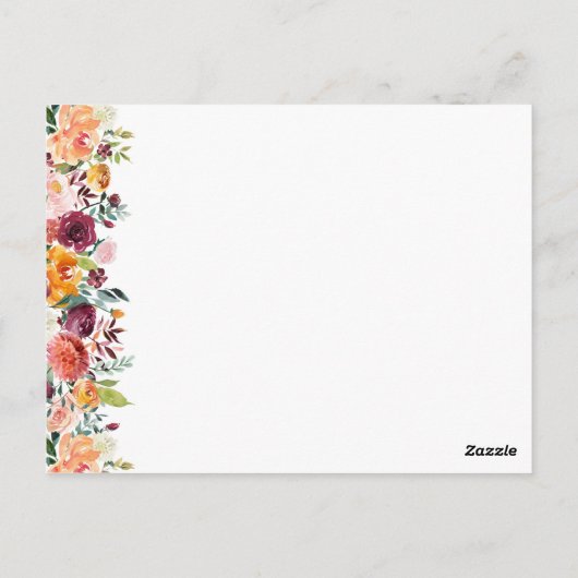 Carte Postale Chute Fleur Mariage Emplacement Paramètre Merci Ca (Dos)