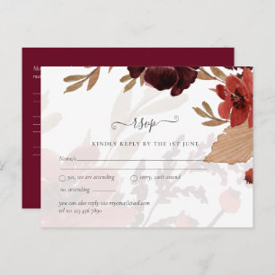 Carte Postale Chute Floral Suite Mariage Terracotta Bourgogne Ro