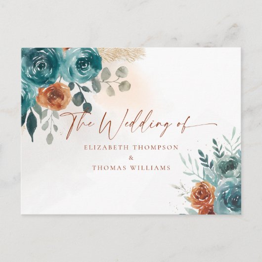 Carte Postale Chute Turquoise Burange Boho Romantique QR Code RS (Devant)