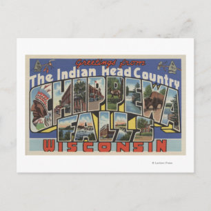 Carte Postale Chutes de Chippewa, Dakota du Sud - Lettre grande