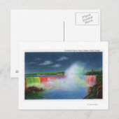 Carte Postale Chutes de fer à cheval illuminées à la nuit # 2 (Devant / Derrière)