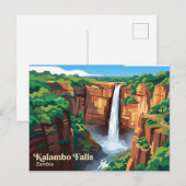 Carte Postale Chutes de Kalambo Zambie (Devant / Derrière)