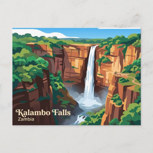 Carte Postale Chutes de Kalambo Zambie (Devant)