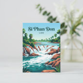 Carte Postale Chutes de Khone Phapheng Laos (Debout devant)