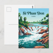 Carte Postale Chutes de Khone Phapheng Laos (Devant / Derrière)