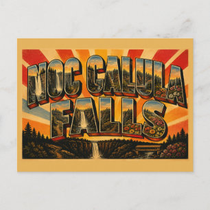 Carte Postale Chutes de Noccalula Forêt de cascades d'Alabama Vi