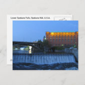 Carte Postale Chutes de Spokane, (Devant / Derrière)