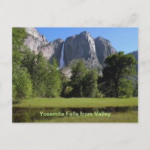 Carte Postale Chutes de Yosemite depuis la vallée en Californie