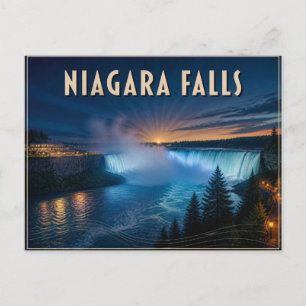 Carte Postale Chutes du Niagara la nuit