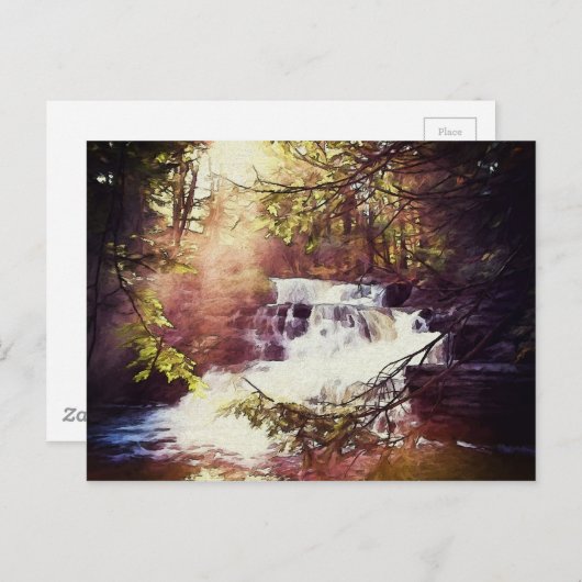 Carte Postale Chutes d'usine dans la peinture Poconos (Devant / Derrière)