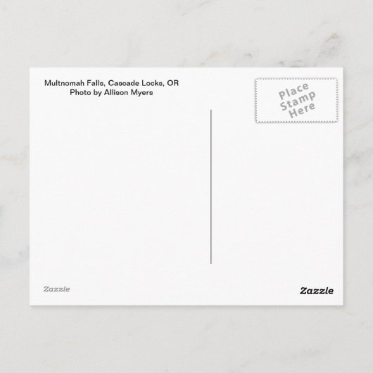 Carte Postale Chutes Multnomah (Dos)