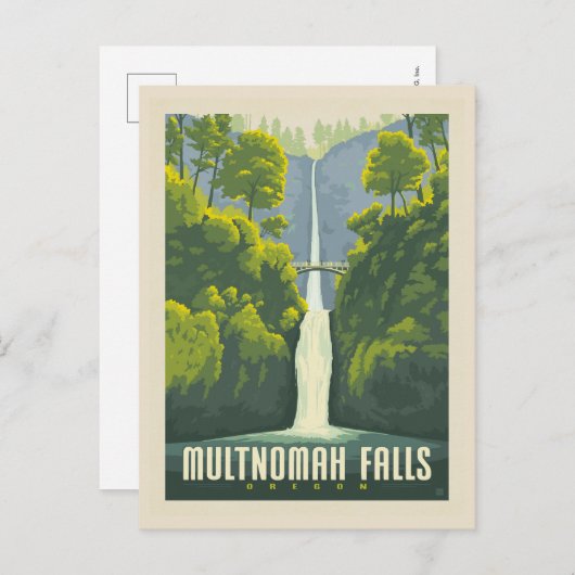 Carte Postale Chutes Multnomah | Oregon (Devant / Derrière)