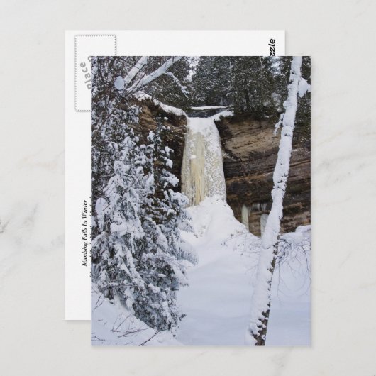 Carte Postale Chutes Munising En Hiver (Devant / Derrière)