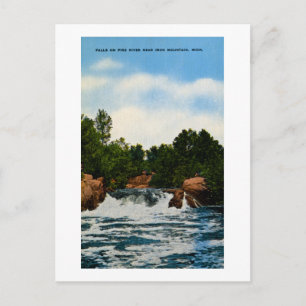 Carte Postale Chutes sur Pike River près de Iron Mountain, Michi