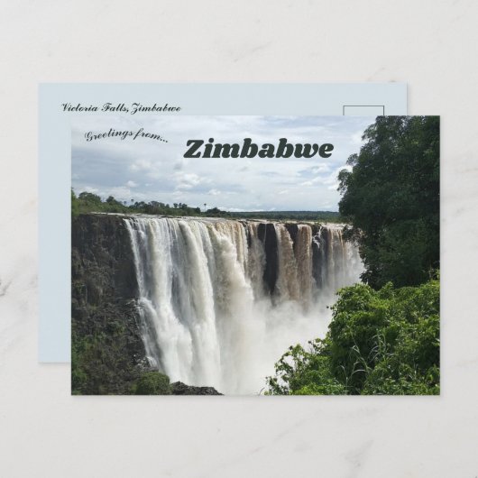 Carte Postale Chutes Victoria Zimbabwe (Devant / Derrière)