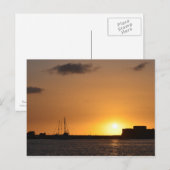 Carte postale Chypre Sunset Paphos Castle (Devant / Derrière)