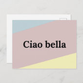 Carte Postale Ciao bella langue italienne lettrage (Devant / Derrière)