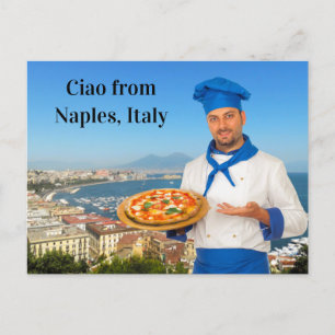 Carte Postale Ciao De Naples Italie Margherita Pizza Recette