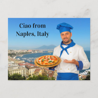 Carte Postale Ciao De Naples Italie Margherita Pizza Recette