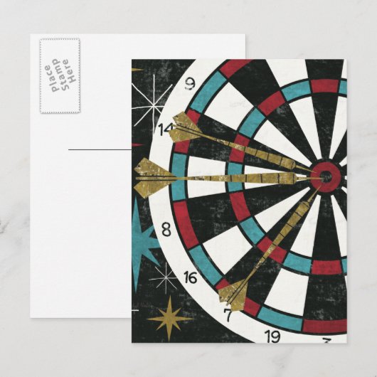 Carte Postale Cible de flechettes illustrative (Devant / Derrière)