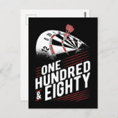 Carte Postale Cible de fléchettes Vintage 180 Fléchettes (Devant / Derrière)