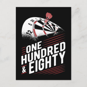 Carte Postale Cible de fléchettes Vintage 180 Fléchettes