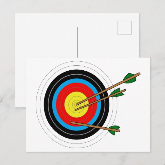 Carte Postale Cible de tir à l'arc (Devant / Derrière)
