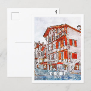 Carte Postale Ciboure France Travel Place Aquarelle
