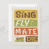 Carte Postale Cicada Sing Fly Mate Die (Devant / Derrière)
