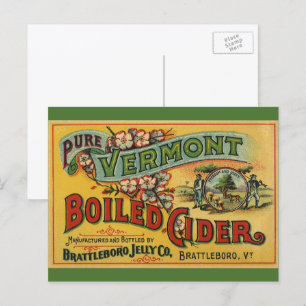 Carte Postale Cidre bouilli à la gelée vintage Brattleboro Vermo